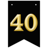 Bannière À Fanions Élégant 40ème quarantième parti moderne au charbon (Deuxième drapeau)