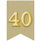 Bannière À Fanions Élégant 40ème quarantième parti moderne au charbon (Premier drapeau)