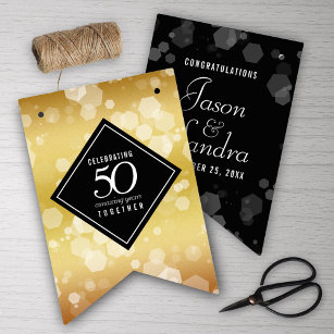 Bannière À Fanions Élégant 50e anniversaire de Mariage d'or
