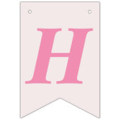 Bannière À Fanions Élégant Ballons d'anniversaire rose-rose-beige (Deuxième drapeau)