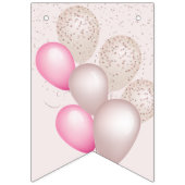 Bannière À Fanions Élégant Ballons d'anniversaire rose-rose-beige (Premier drapeau)