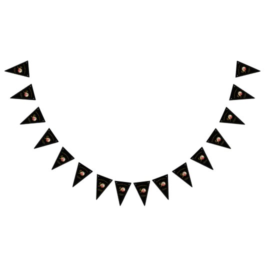 Bannière À Fanions Elégant Black and Gold 50th Birthday Invitation (Tout)