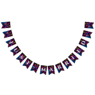 Bannière À Fanions Élégant Classique Moderne Motif Floral #902 Mariag