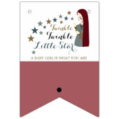 Bannière À Fanions Élégant décrochage étoiles, Baby shower de fille (Premier drapeau)