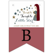 Bannière À Fanions Élégant décrochage étoiles, Baby shower de fille (Troisième drapeau)