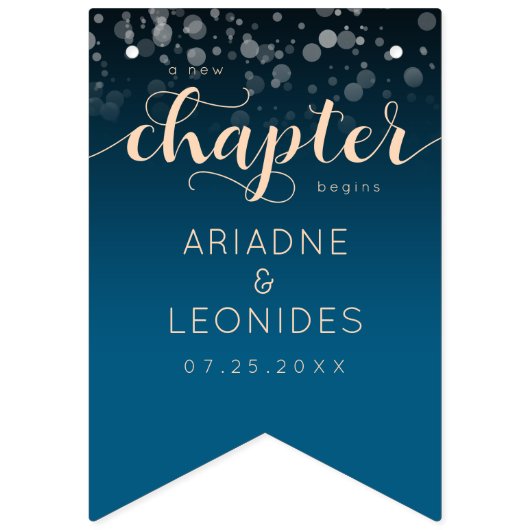 Bannière À Fanions Élégant Mariage Bleu Océanique Pêche Un Nouveau Ch (Premier drapeau)