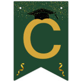 Bannière À Fanions Élégant Moderne Senior Noir Doré (Premier drapeau)