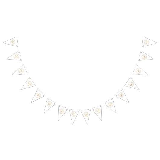 Bannière À Fanions Élégant Monogramme Mariage Or (Tout)