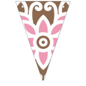 Bannière À Fanions Elégant motif floral dans les teintes brune et ros (Troisième drapeau)