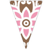 Bannière À Fanions Elégant motif floral dans les teintes brune et ros (Deuxième drapeau)