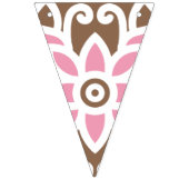 Bannière À Fanions Elégant motif floral dans les teintes brune et ros (Premier drapeau)