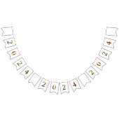 Bannière À Fanions Elégant Or Bonne Année 2024 Numéros Blanc (Tout)