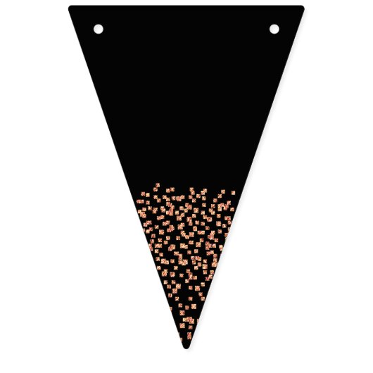 Bannière À Fanions Élégant Rose or Mariage noir (Premier drapeau)