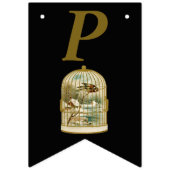 Bannière À Fanions Elégante Anniversaire Or Blanc Cabine Enneigement (Troisième drapeau)