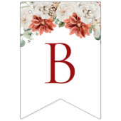 Bannière À Fanions Élégante Aquarelle Fleurie Rouge Hiver Future Mari (Troisième drapeau)