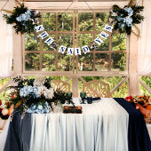 Bannière À Fanions Élégante Fête de Mariage Bleue