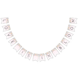 Bannière À Fanions Élégante Fête des mariées rose-pâle