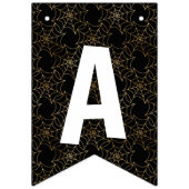 Bannière À Fanions Élégante fête d'Halloween noir et or (Deuxième drapeau)