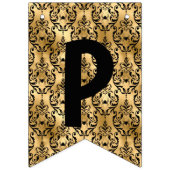 Bannière À Fanions Élégante fête d'Halloween noir et or (Troisième drapeau)