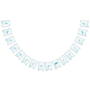 Bannière À Fanions Élégante Fleur Bleue Personnalisable Graduation