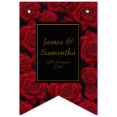 Bannière À Fanions Élégante Rose rouge - Mariage (Deuxième drapeau)