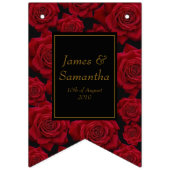 Bannière À Fanions Élégante Rose rouge - Mariage (Troisième drapeau)