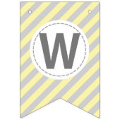 Bannière À Fanions Éléphant mignon jaune-clair et gris de bébé (Troisième drapeau)