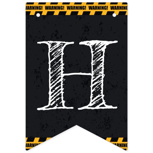 Bannière À Fanions En construction Joyeux anniversaire (Deuxième drapeau)