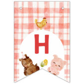 Bannière À Fanions Enfant garçon d'animaux de ferme rouges (Deuxième drapeau)