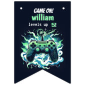 Bannière À Fanions Enfants cool niveau de jeu jusqu'à 5e anniversaire (Deuxième drapeau)