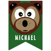 Bannière À Fanions Enfant's Joyeux Anniversaire Ours Personnalisé (Premier drapeau)