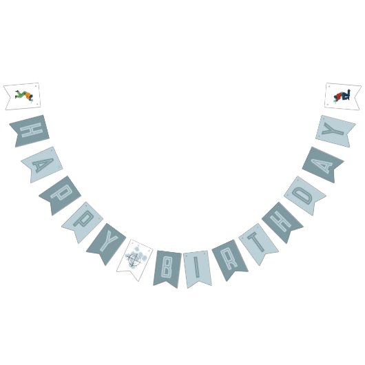 Bannière À Fanions Enfants Moderne Blue Painball Garçons Anniversaire (Tout)