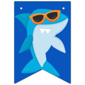 Bannière À Fanions Enfants requin bleu Fintastic Anniversaire (Premier drapeau)