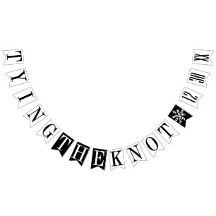 Bannière À Fanions ENTRER LE NOYAU : DATE PERSONNALISÉE Mariage noir