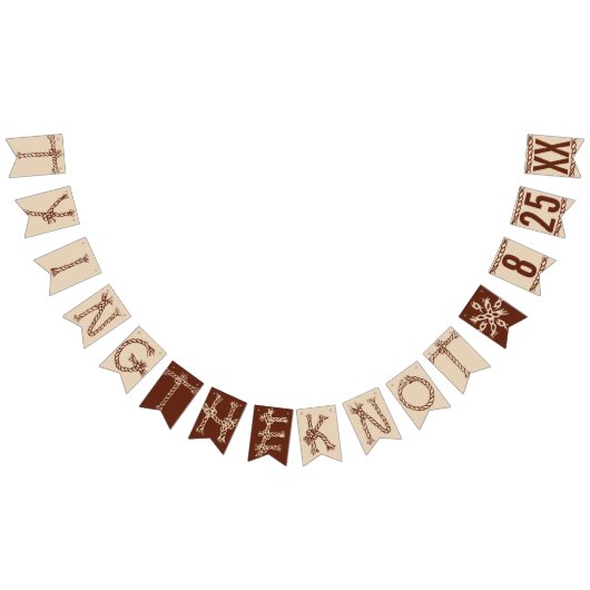 Bannière À Fanions ENTRER LE NOYAU : DATE PERSONNALISÉE Mariage rusti (Tout)