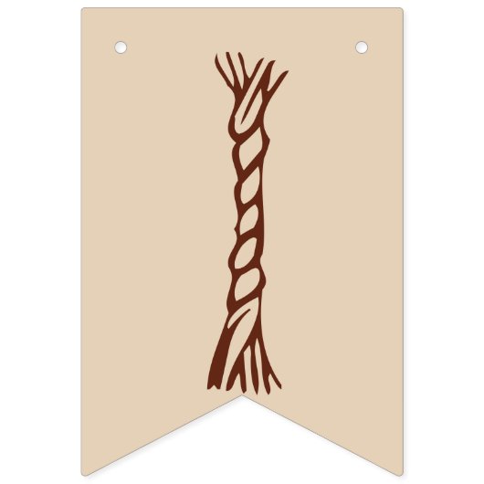 Bannière À Fanions ENTRER LE NOYAU : DATE PERSONNALISÉE Mariage rusti (Troisième drapeau)