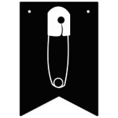 Bannière À Fanions Épingles de sécurité noir et blanc moderne Salle d (Deuxième drapeau)