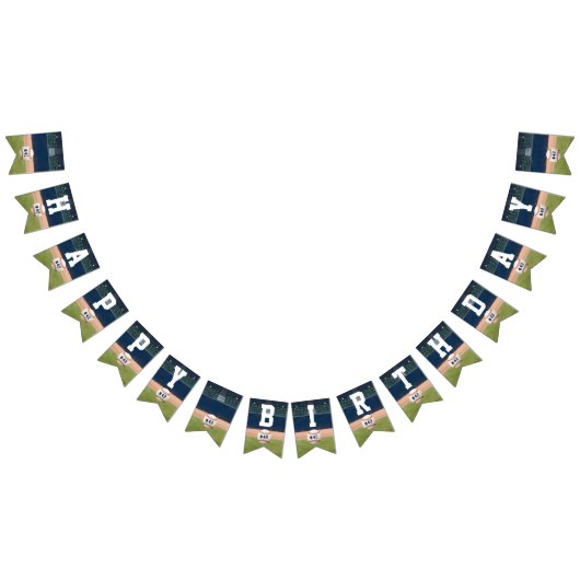 Bannière À Fanions Équipe de base-ball Numéro Sports Joyeux anniversa (Tout)