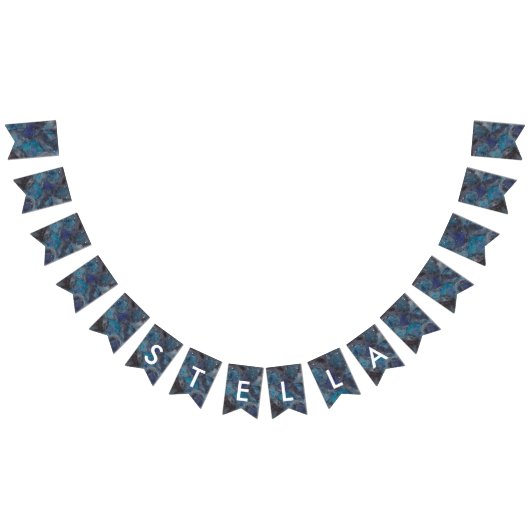 Bannière À Fanions Espace Party Galaxy Personnalisé Bleu (Tout)