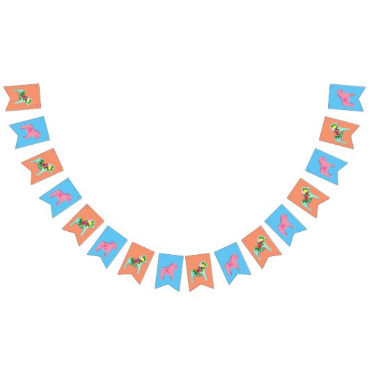 Bannière À Fanions Étamine de partie de cheval de Dala de baby shower (Tout)