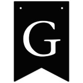 Bannière À Fanions Étoiles et bandes | Noir blanc | Diplômé (Deuxième drapeau)