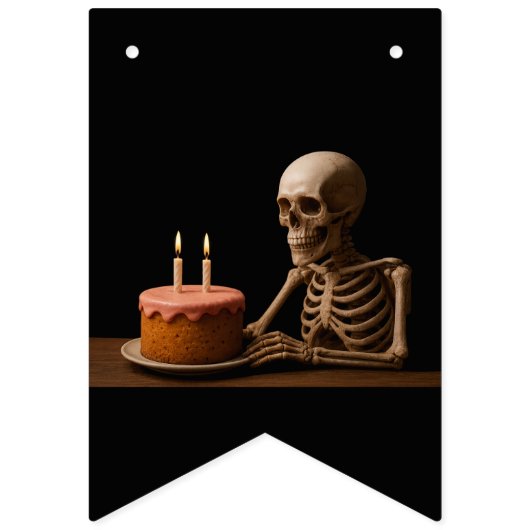 Bannière À Fanions Even Skeletons Deserve a Birthday Slice (Deuxième drapeau)