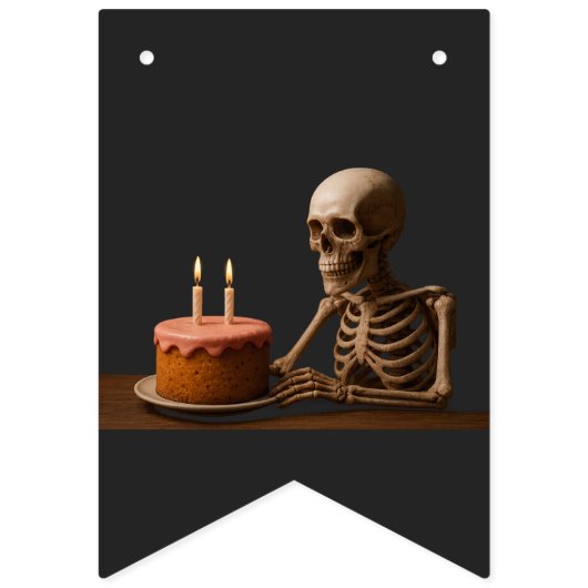Bannière À Fanions Even Skeletons Deserve a Birthday Slice (Premier drapeau)