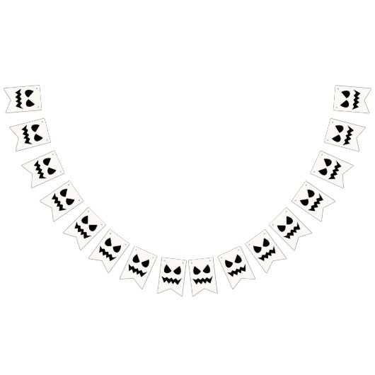Bannière À Fanions Face de fantôme du Citrouille d'Halloween (Tout)