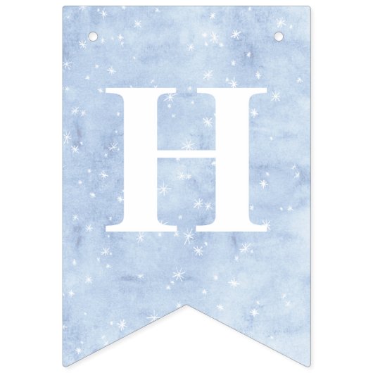 Bannière À Fanions Fairytale Winter Snow Princess Anniversaire | Afr  (Deuxième drapeau)