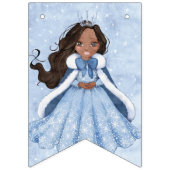 Bannière À Fanions Fairytale Winter Snow Princess Anniversaire | Afr  (Premier drapeau)