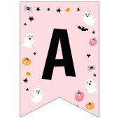 Bannière À Fanions Fantôme rose Halloween Éffrayant Un joyeux anniver (Troisième drapeau)