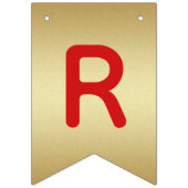 Bannière À Fanions Faux Gold Red Green Joyeux Noël (Troisième drapeau)