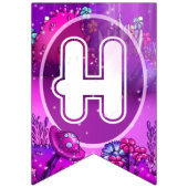 Bannière À Fanions Fée aux champignons pourpres Anniversaire (Deuxième drapeau)