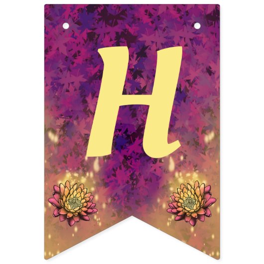 Bannière À Fanions Fée Feuille violette fête d'anniversaire (Deuxième drapeau)